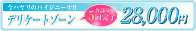今ハヤリのハイジニーナ! デリケートゾーン 各部位5回完了 28,000円